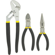 Do it 6 In. Long Nose  6 In. Diagonal and 10 In. Groove Joint Plier Set (3-Piece)