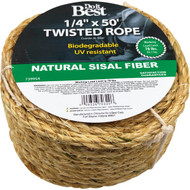 Do it Best 1/4 In. x 50 Ft. Natural Twisted Sisal Fiber Packaged Rope