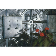 Fasade 18 In. x 24 In. Thermoplastic Backsplash Panel  Cross Hatch Silver Traditional 1