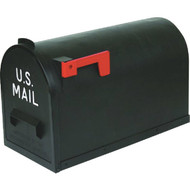 Flambeau No. 2 Black Plastic Rural Post Mount Mailbox