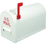 Flambeau No. 2 White Plastic Rural Post Mount Mailbox