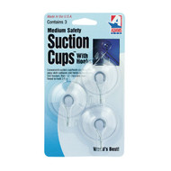 Adams 1-3/4 In. 3 Lb. Holding Capacity Suction Cup with Metal Hook (3-Pack)