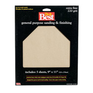 Do it Best General Purpose 9 In. x 11 In. 220 Grit Extra Fine Sandpaper (5-Pack)
