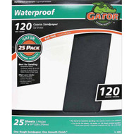 Gator Waterproof 9 In. x 11 In. 120 Grit Coarse Sandpaper (25-Pack)
