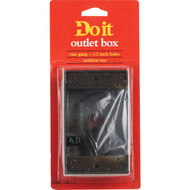 Bell Single Gang 1/2 In. 3-Outlet Bronze Aluminum Weatherproof Outdoor Outlet Box