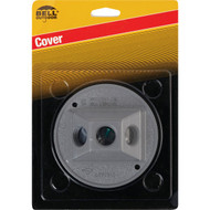 Bell 3-Outlet Round Zinc Gray Cluster Weatherproof Outdoor Box Cover