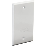 Bell Single Gang Rectangular Die-Cast Metal White Blank Outdoor Box Cover  Shrink Wrapped