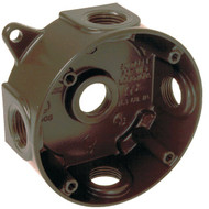 Bell 4 In. 5-Outlet 1/2 In. Bronze Weatherproof Outdoor Round Box