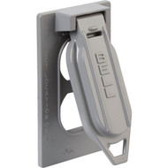 Bell Vertical Duplex Receptacle Aluminum Gray Weatherproof Outdoor Outlet Cover