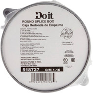 Bell 4 In. 5-Outlet 1/2 In. Gray Weatherproof Outdoor Round Box  Shrink Wrapped