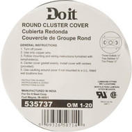 Bell 3-Outlet Round Zinc White Cluster Weatherproof Outdoor Box Cover  Shrink Wrapped