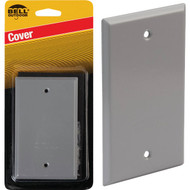 Bell Single Gang Rectangular Aluminum Gray Blank Weatherproof Outdoor Box Cover