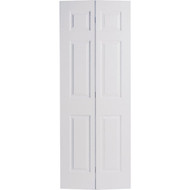 Masonite 32 In. W x 79 In. H Textured Hardboard Primed White 6-Panel 2-Door Bifold Door