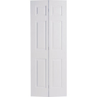 Masonite 30 In. W x 79 In. H Textured Hardboard Primed White 6-Panel 2-Door Bifold Door