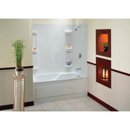 Maax Utah 60-1/2 In. L x 31-3/4 In. W x 59 In. H 5-Piece Glue Up Tub Wall Surround in White