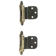 Amerock Antique Brass 3/8 In. Self-Closing Inset Hinge  (2-Pack)