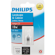 Philips 10W 12V Clear G4 Base T3 Halogen Landscape & Cabinet Light Bulb