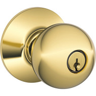 Schlage Orbit Bright Brass Entry Door Knob