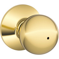 Schlage Orbit Polished Brass Bed & Bath Door Knob