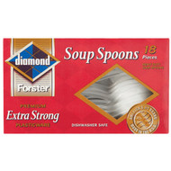 Diamond Heavy-Duty Plastic Soup Spoons (18-Piece)