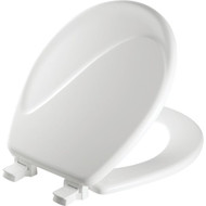 Mayfair Round Closed Front Designer Sculptured Wave White Wood Toilet Seat