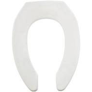 Mayfair Commercial STA-TITE Elongated Open Front White Molded Plastic Toilet Seat