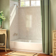 Briggs Pendant V 60 In. L x 30 In. W x 14-1/4 In. D Left Drain Bathtub in Bone