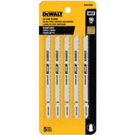 DeWalt T-Shank 4 In. x 10 TPI High Carbon Steel Jig Saw Blade  Fine Finish Wood (5-Pack)