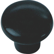 Laurey Plastic Round 1-1/4 In. Black Cabinet Knob