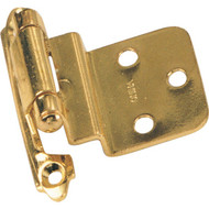 Laurey Polished Brass 3/8 In. Self-Closing Inset Hinge  (2-Pack)