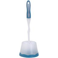 21 In. Polypropylene Bristle Toilet Bowl Brush Set With Caddy