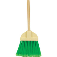 Bruske 9 In. W. x 37 In. L. Wood Handle Flared Lobby Household Broom  Green Bristles