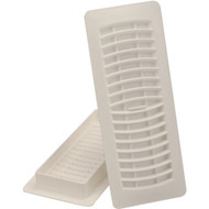 Imperial 4 In. x 10 In. Bone White Plastic Louvered Floor Register