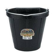 Little Giant Duraflex 18 Qt. Black Rubber Flat Back Bucket