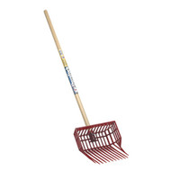 Little Giant DuraFork Polycarbonate 12-Tine 42 In. Hardwood Handle Small Stable Fork  Red