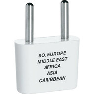 Conair 2-Blade Thin Pin Foreign Adapter Plug  Europe/Africa/Middle East/Asia