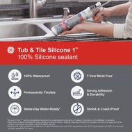 GE Silicone 1 Tub & Tile  White  10.1  Oz. Cartridge