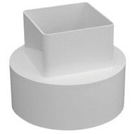 Genova RainGo 4 In. White Downspout Adapter