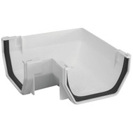 Raingo 5 In. Vinyl White Gutter Outside Corner