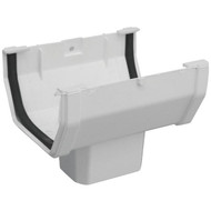 Raingo 5 In. Vinyl White Duraspout Gutter A-Drop Outlet