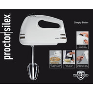 Proctor-Silex 5-Speed White Hand Mixer