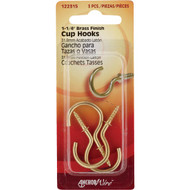 Hillman Anchor Wire 1-1/4 In. Brass Large Cup Hook (3 Count)