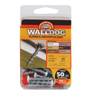 Hillman 3/16 In. x 1-1/4 In. White Oval Head Walldog Self-Drilling Wall Anchor (20 Ct.)