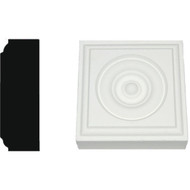 House of Fara 7/8 In. x 2-1/2 In. Primed MDF Rosette