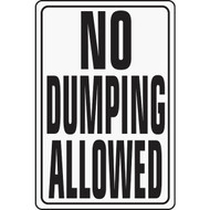 Hy-Ko Heavy-Duty Aluminum Sign  No Dumping Allowed