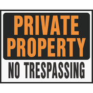 Hy-Ko 15x19 Heavy Gauge Plastic Sign  Private Property No Trespassing