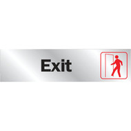 Hy-Ko 2x8 Brushed Aluminum Sign  Exit