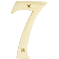 Hy-Ko 4 In. Polished Brass House Number Seven