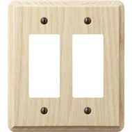 Amerelle 2-Gang Solid Ash Rocker Decorator Wall Plate  Unfinished Ash
