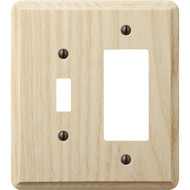 Amerelle 2-Gang Solid Ash Single Toggle/Rocker Outlet Wall Plate  Unfinished Ash